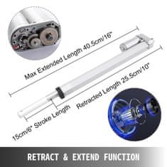 MXM Lineární motor 12V, 900N, 300mm s momentovým spínačem a kabelem