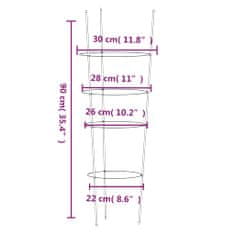 Vidaxl Opory pro zahradní rostliny se 4 kroužky 5 ks zelené 90 cm ocel