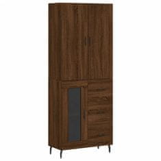 Greatstore Skříň highboard hnědý dub 69,5 x 34 x 180 cm kompozitní dřevo