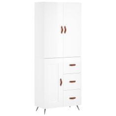 Vidaxl Skříň highboard lesklá bílá 69,5 x 34 x 180 cm kompozitní dřevo