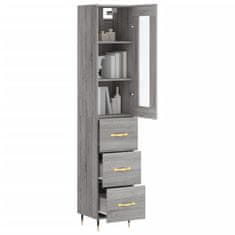 Greatstore Skříň highboard šedá sonoma 34,5 x 34 x 180 cm kompozitní dřevo