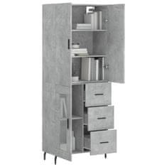 Greatstore Skříň highboard betonově šedá 69,5x34x180 cm kompozitní dřevo