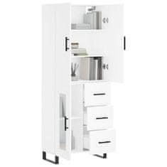 Greatstore Skříň highboard bílá 69,5 x 34 x 180 cm kompozitní dřevo