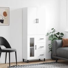 Greatstore Skříň highboard bílá 69,5 x 34 x 180 cm kompozitní dřevo