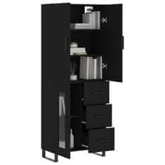 Greatstore Skříň highboard černá 69,5 x 34 x 180 cm kompozitní dřevo