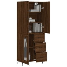 Greatstore Skříň highboard hnědý dub 69,5 x 34 x 180 cm kompozitní dřevo