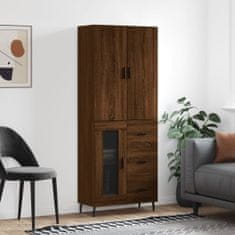 Vidaxl Skříň highboard hnědý dub 69,5 x 34 x 180 cm kompozitní dřevo