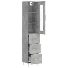 Greatstore Skříň highboard betonově šedá 34,5x34x180 cm kompozitní dřevo