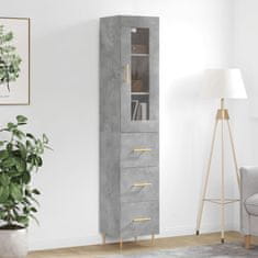 Greatstore Skříň highboard betonově šedá 34,5x34x180 cm kompozitní dřevo