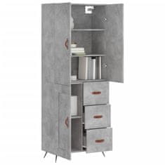 Greatstore Skříň highboard betonově šedá 69,5x34x180 cm kompozitní dřevo