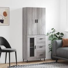 Greatstore Skříň highboard šedá sonoma 69,5 x 34 x 180 cm kompozitní dřevo