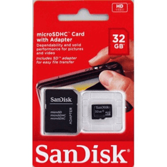 SanDisk microSDHC Card 32 GB + Adapter