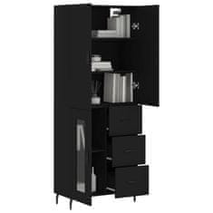 Greatstore Skříň highboard černá 69,5 x 34 x 180 cm kompozitní dřevo