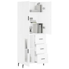 Greatstore Skříň highboard bílá 69,5 x 34 x 180 cm kompozitní dřevo