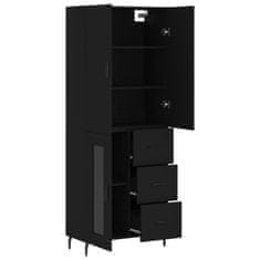 Greatstore Skříň highboard černá 69,5 x 34 x 180 cm kompozitní dřevo