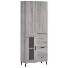 Greatstore Skříň highboard šedá sonoma 69,5 x 34 x 180 cm kompozitní dřevo