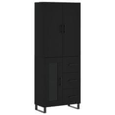 Greatstore Skříň highboard černá 69,5 x 34 x 180 cm kompozitní dřevo