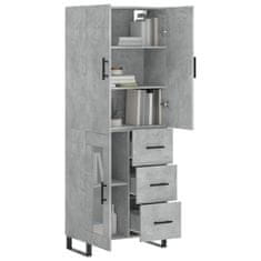 Greatstore Skříň highboard betonově šedá 69,5x34x180 cm kompozitní dřevo