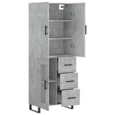 Greatstore Skříň highboard betonově šedá 69,5x34x180 cm kompozitní dřevo