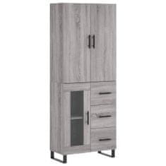 Vidaxl Skříň highboard šedá sonoma 69,5 x 34 x 180 cm kompozitní dřevo