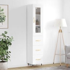 Greatstore Skříň highboard bílá 34,5 x 34 x 180 cm kompozitní dřevo