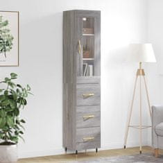 Greatstore Skříň highboard šedá sonoma 34,5 x 34 x 180 cm kompozitní dřevo