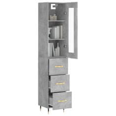 Greatstore Skříň highboard betonově šedá 34,5x34x180 cm kompozitní dřevo