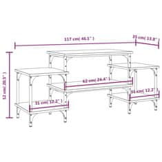 Vidaxl TV skříňka hnědý dub 117 x 35 x 52 cm kompozitní dřevo