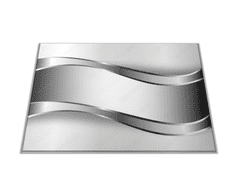 Glasdekor Skleněné prkénko abstrakt stříbrná vlna - Prkénko: 30x20cm
