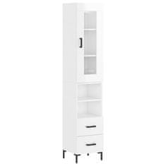 Vidaxl Skříň highboard bílá s vysokým leskem 34,5x34x180 cm kompozit