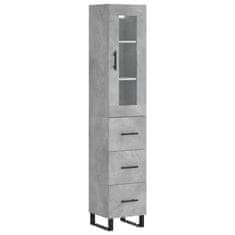 Vidaxl Skříň highboard betonově šedá 34,5x34x180 cm kompozitní dřevo