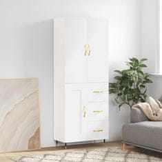 Greatstore Skříň highboard bílá 69,5 x 34 x 180 cm kompozitní dřevo