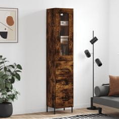 Greatstore Skříň highboard kouřový dub 34,5 x 34 x 180 cm kompozitní dřevo