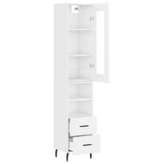 Vidaxl Skříň highboard bílá s vysokým leskem 34,5x34x180 cm kompozit