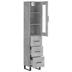 Vidaxl Skříň highboard betonově šedá 34,5x34x180 cm kompozitní dřevo