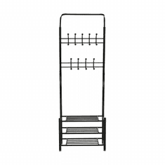 Nejlevnější nábytek Věšák s botníkem NUMRAB, černý kov