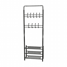 Nejlevnější nábytek Věšák s botníkem NUMRAB, černý kov