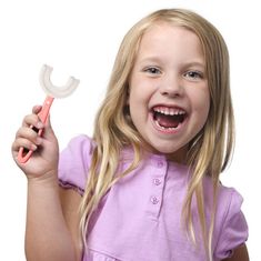 Alum online Zubní kartáček pro děti 6-12let ve tvaru U - růžový