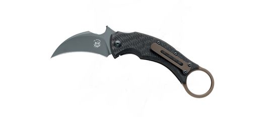 Fox Knives FX-591 Tic BR Black Bird kapesní nůž - karambit 6,5 cm, celočerný, uhlíkové vlákno