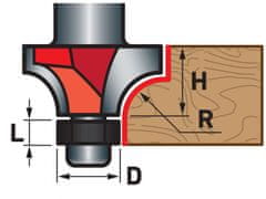 Extol Premium Fréza zaoblovací (vydutá) do dřeva, R9,5 x D31,8 x H16