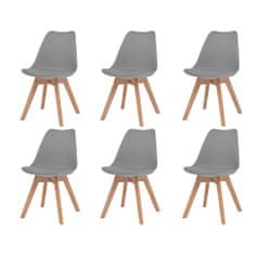 Vidaxl Jídelní židle 6 ks šedé plast