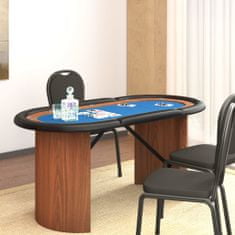 Vidaxl Pokerový stůl pro 10 hráčů modrý 160 x 80 x 75 cm