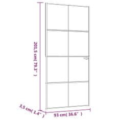 Vidaxl Interiérové dveře bílé 93x201,5 cm tvrzené sklo a hliník úzké