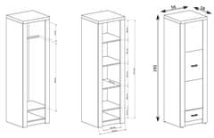 CASARREDO Skříň INDIANAPOLIS I-2 jasan tmavý