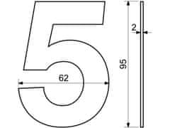 Číslo domovní č.0 95mm nerez