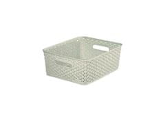 Curver Box úložný RATTAN 35x30x13cm (M),"Y" STYLE, plastový, KRÉM