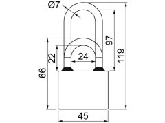 Richter Zámek visací OVAL 45 prodloužený 3kl.