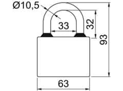 Richter Zámek visací OVAL 63 3kl.