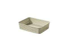 Curver Košík RATTAN 26x20x6cm "Y" STYLE, plastový, KRÉM