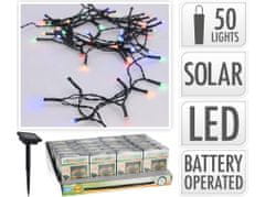 Osvětlení solární 2m, 50LED, barevné, ZE drát